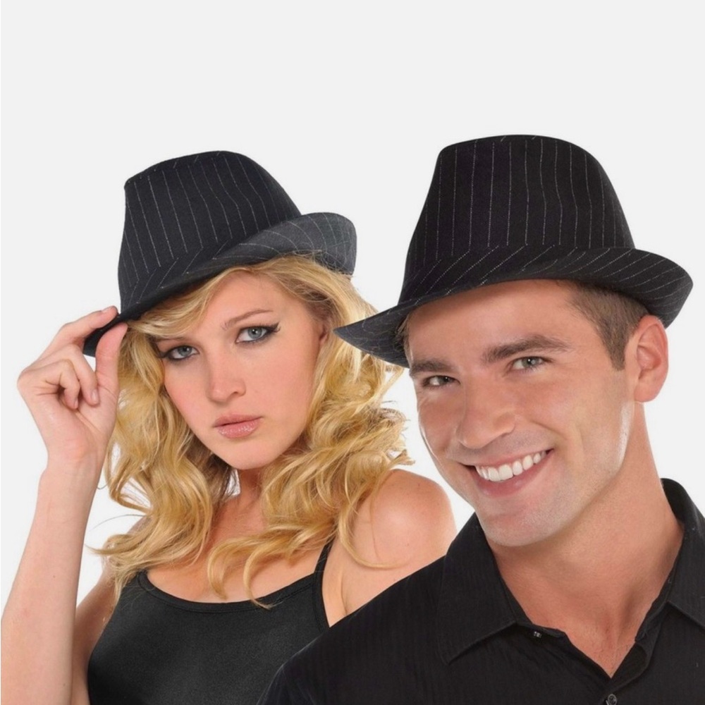 Spirit Black Pinstripe Fedora Hat